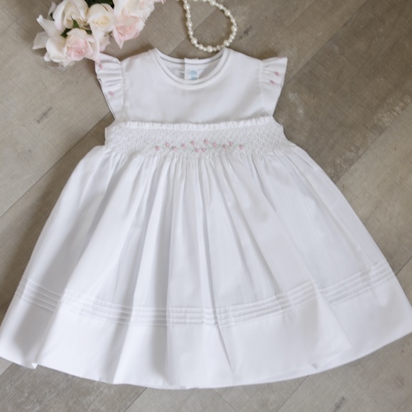 Rose Garden Collection Fly Sleeve Dress White Feltman Brothers NWT - Picture 8 of 11